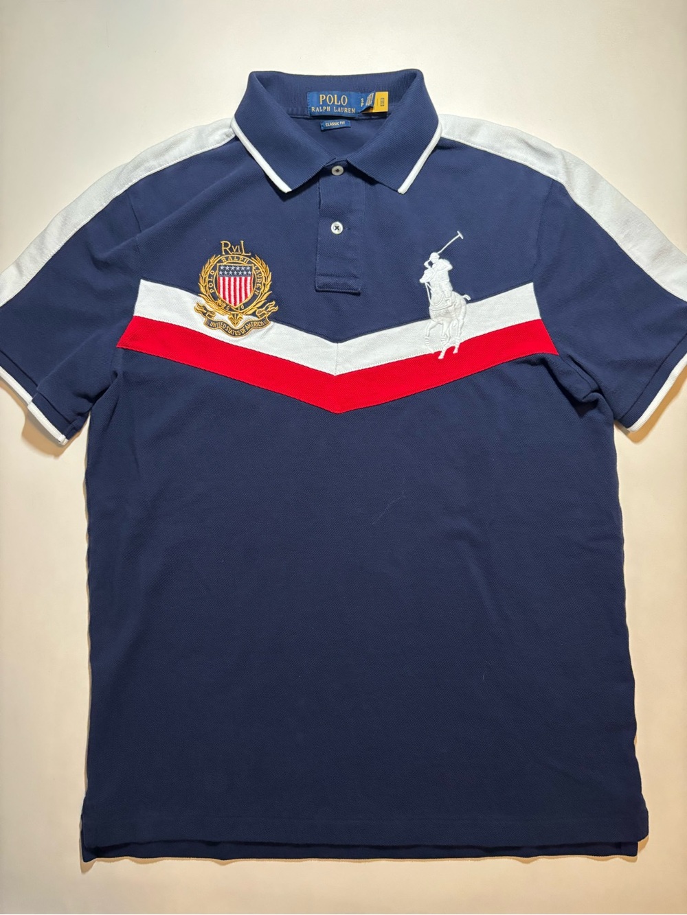 Vintage Polo by Ralph Lauren Navy Polo USA patch big pony polo shirt